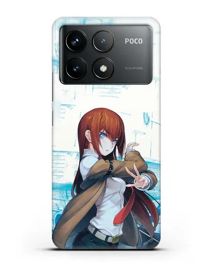 Чехол аниме Врата Штейна - Макисе силиконовый для Xiaomi Poco F6 Pro
