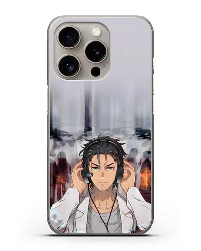 Чехол аниме Врата Штейна - Окабе силиконовый для iPhone 15 Pro