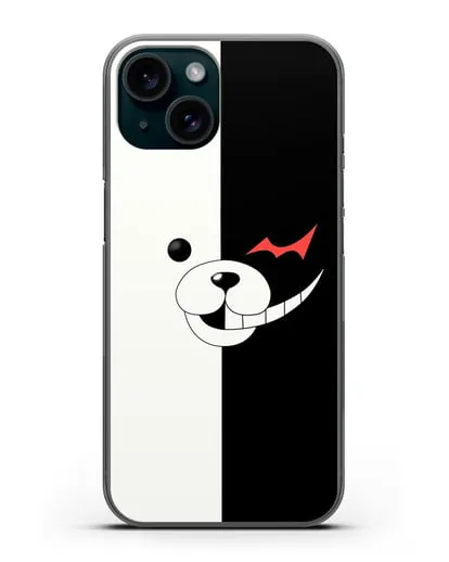 Чехол аниме Данганронпа - Монокума силиконовый для iPhone 15