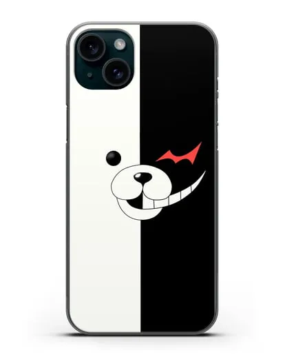 Чехол аниме Данганронпа - Монокума силиконовый для iPhone 15 Plus