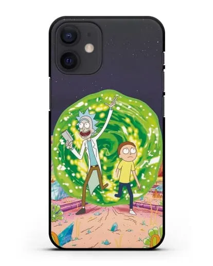 Чехол Рик и Морти в другом мире силиконовый для iPhone 12 mini