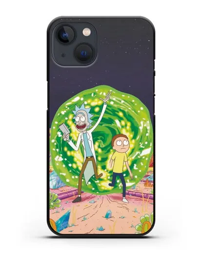 Чехол Рик и Морти в другом мире силиконовый для iPhone 13