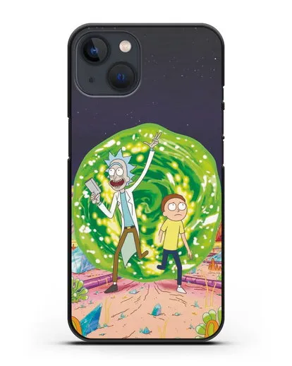 Чехол Рик и Морти в другом мире силиконовый для iPhone 13 Mini