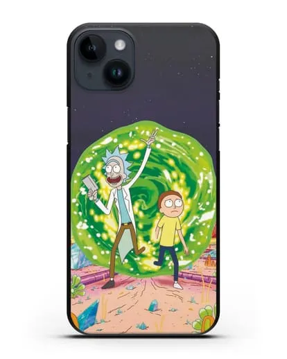 Чехол Рик и Морти в другом мире силиконовый для iPhone 14 Plus