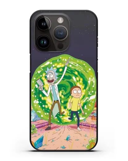 Чехол Рик и Морти в другом мире силиконовый для iPhone 14 Pro