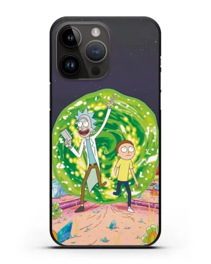 Чехол Рик и Морти в другом мире силиконовый для iPhone 14 Pro Max
