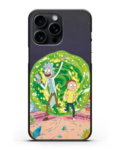Чехол Рик и Морти в другом мире силиконовый для iPhone 15 Pro Max