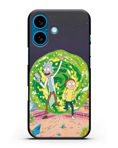 Чехол Рик и Морти в другом мире силиконовый для iPhone 16