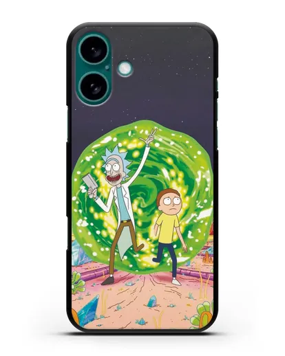 Чехол Рик и Морти в другом мире силиконовый для iPhone 16 Plus