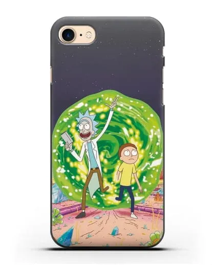 Чехол Рик и Морти в другом мире силиконовый для iPhone 7