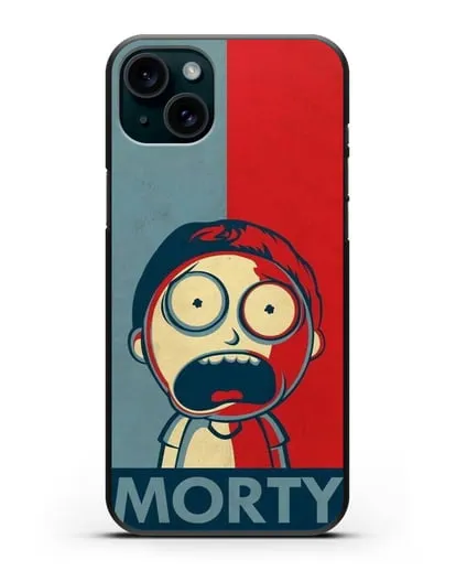 Чехол Поп-арт постер с Морти силиконовый для iPhone 15 Plus