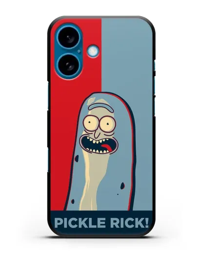 Чехол Поп-арт постер с огурчиком Риком силиконовый для iPhone 16