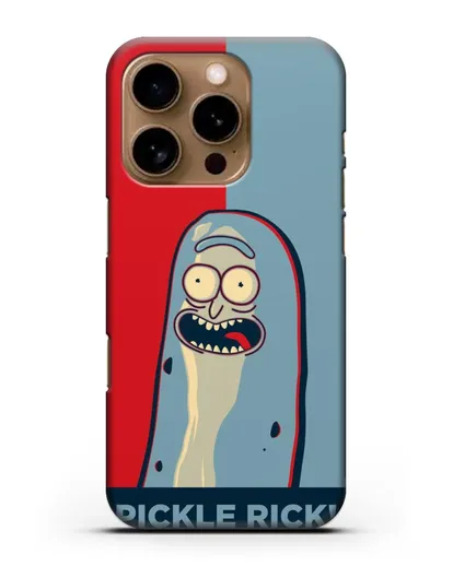 Чехол Поп-арт постер с огурчиком Риком силиконовый для iPhone 16 Pro