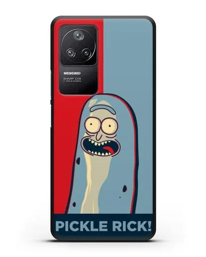 Чехол Поп-арт постер с огурчиком Риком силиконовый для Xiaomi Poco F4