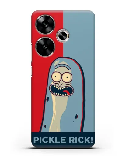 Чехол Поп-арт постер с огурчиком Риком силиконовый для Xiaomi Poco F6