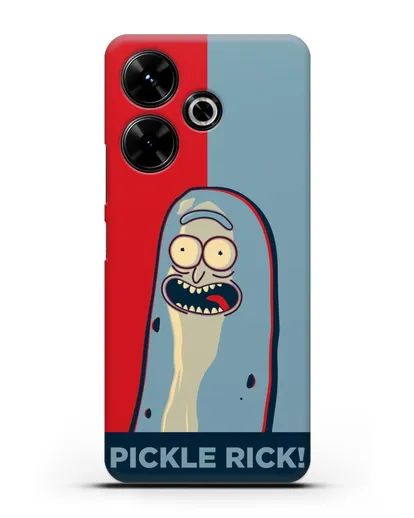 Чехол Поп-арт постер с огурчиком Риком силиконовый для Xiaomi Poco M6