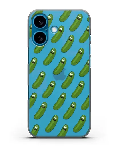Чехол с рисунком Огурчик Рик силиконовый для iPhone 16