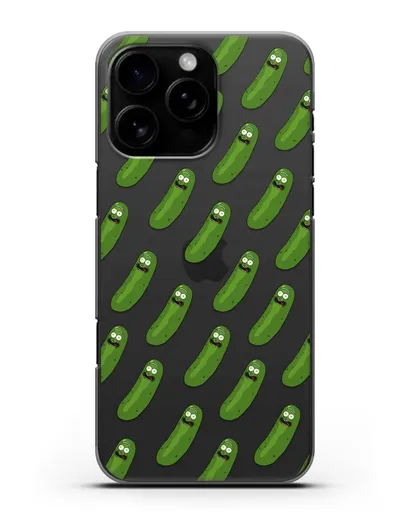 Чехол с рисунком Огурчик Рик силиконовый для iPhone 16 Pro Max