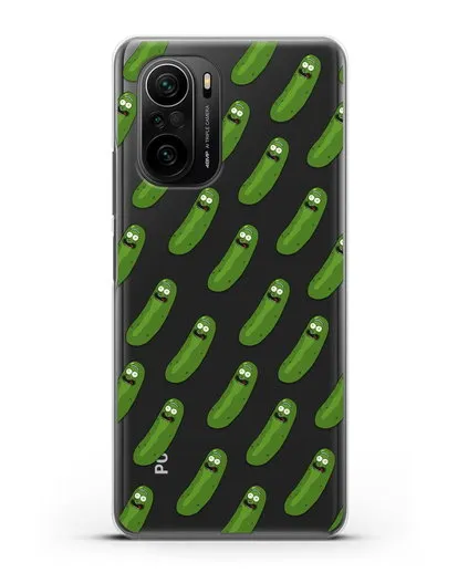 Чехол с рисунком Огурчик Рик силиконовый для Xiaomi Poco F3