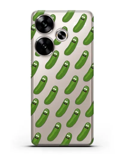 Чехол с рисунком Огурчик Рик силиконовый для Xiaomi Poco F6