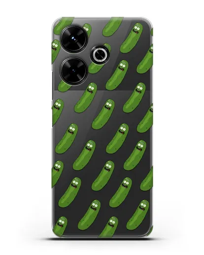 Чехол с рисунком Огурчик Рик силиконовый для Xiaomi Poco M6