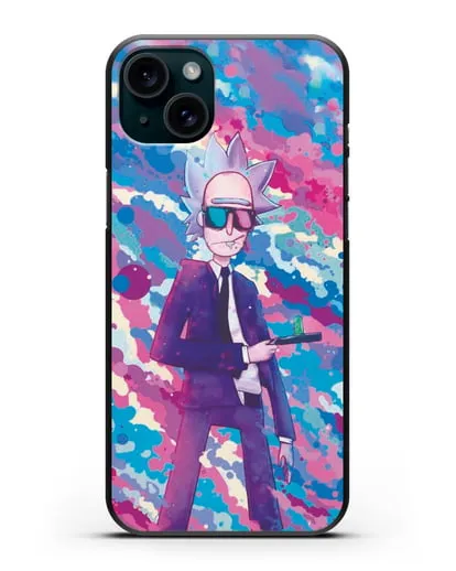 Чехол Рик - путешественник по мирам силиконовый для iPhone 15 Plus