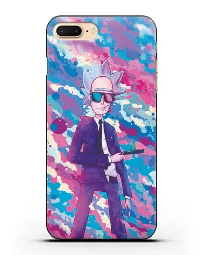 Чехол Рик - путешественник по мирам силиконовый для iPhone 8 Plus