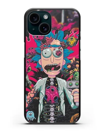 Чехол Космический Рик силиконовый для iPhone 15