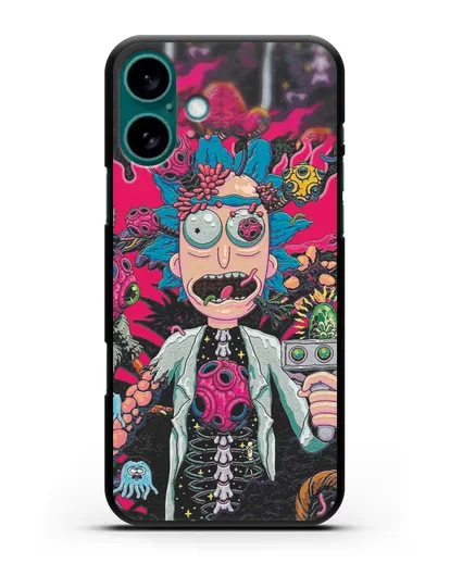 Чехол Космический Рик силиконовый для iPhone 16 Plus