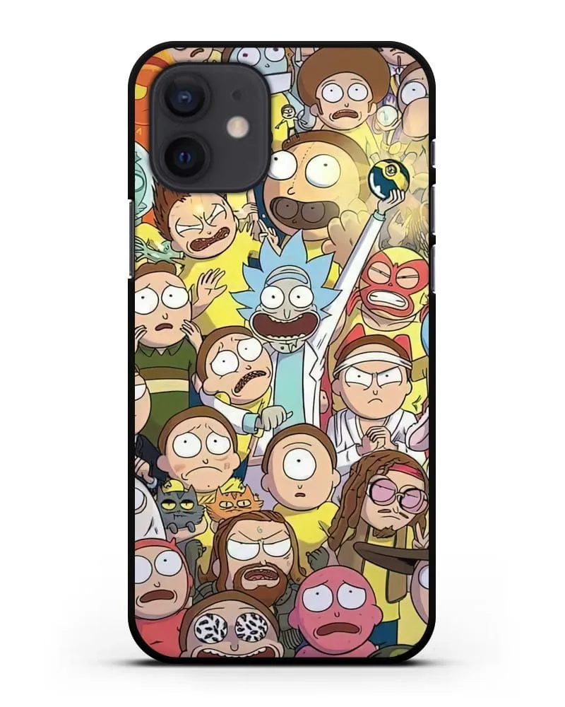 Чехол Множество версий Морти силиконовый для iPhone 12