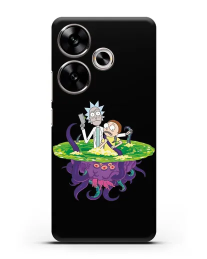 Чехол Рик и Морти с монстром силиконовый для Xiaomi Poco F6
