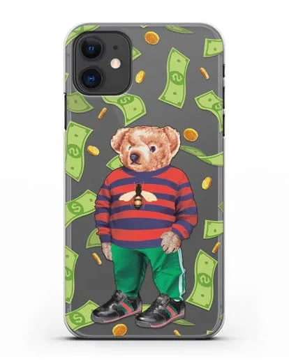 Чехол Медведь Тедди в Гуччи (Gucci) силиконовый для iPhone 11
