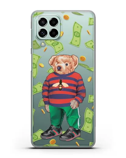 Чехол Медведь Тедди в Гуччи (Gucci) силиконовый для Samsung Galaxy M53 [SM-M536]