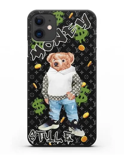Чехол Медведь Тедди в Луи Витон (Louis Vuitton) силиконовый для iPhone 11