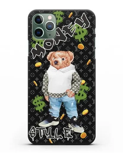 Чехол Медведь Тедди в Луи Витон (Louis Vuitton) силиконовый для iPhone 11 Pro Max
