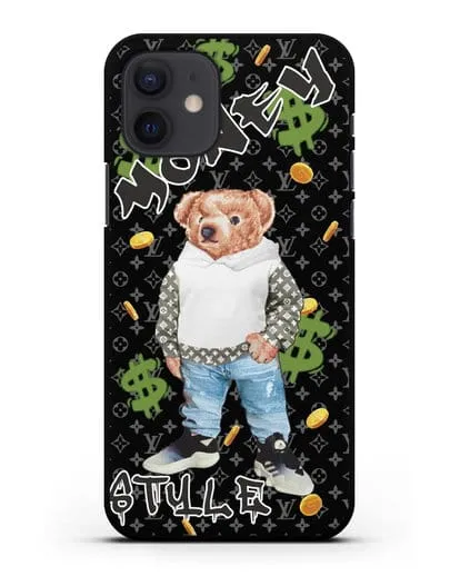 Чехол Медведь Тедди в Луи Витон (Louis Vuitton) силиконовый для iPhone 12