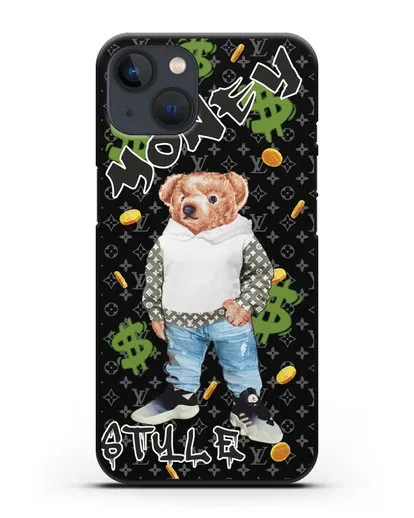 Чехол Медведь Тедди в Луи Витон (Louis Vuitton) силиконовый для iPhone 13