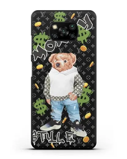 Чехол Медведь Тедди в Луи Витон (Louis Vuitton) силиконовый для Xiaomi Poco X3
