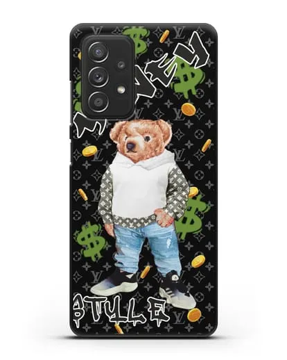 Чехол Медведь Тедди в Луи Витон (Louis Vuitton) силиконовый для Samsung Galaxy A53
