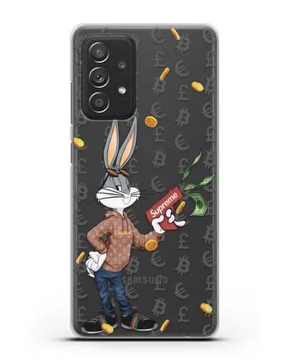 Чехол Багз Банни (Bugs Bunny) с деньгометом Supreme силиконовый для Samsung Galaxy A53