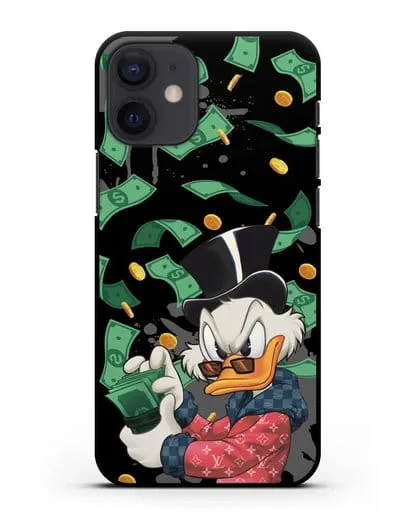 Чехол Cкрудж Макдак (Scrooge McDuck) в халате Луи Витон (Louis Vuitton) силиконовый для iPhone 12 mini