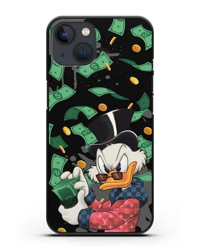 Чехол Cкрудж Макдак (Scrooge McDuck) в халате Луи Витон (Louis Vuitton) силиконовый для iPhone 13 Mini
