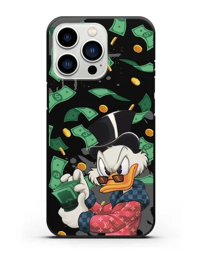 Чехол Cкрудж Макдак (Scrooge McDuck) в халате Луи Витон (Louis Vuitton) силиконовый для iPhone 13 Pro