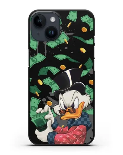 Чехол Cкрудж Макдак (Scrooge McDuck) в халате Луи Витон (Louis Vuitton) силиконовый для iPhone 14