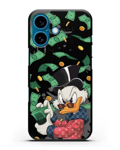 Чехол Cкрудж Макдак (Scrooge McDuck) в халате Луи Витон (Louis Vuitton) силиконовый для iPhone 16