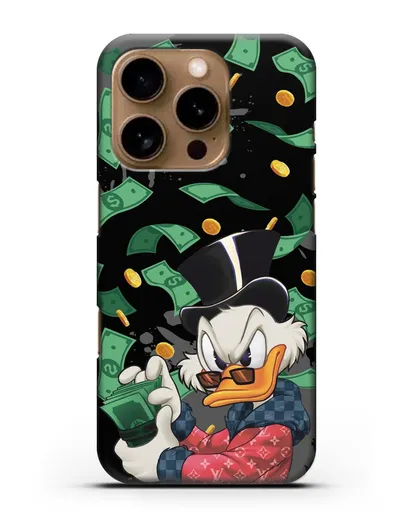 Чехол Cкрудж Макдак (Scrooge McDuck) в халате Луи Витон (Louis Vuitton) силиконовый для iPhone 16 Pro