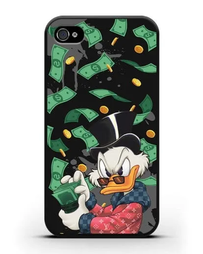 Чехол Cкрудж Макдак (Scrooge McDuck) в халате Луи Витон (Louis Vuitton) силиконовый для iPhone 4/4s