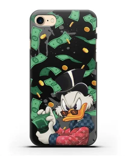 Чехол Cкрудж Макдак (Scrooge McDuck) в халате Луи Витон (Louis Vuitton) силиконовый для iPhone 8