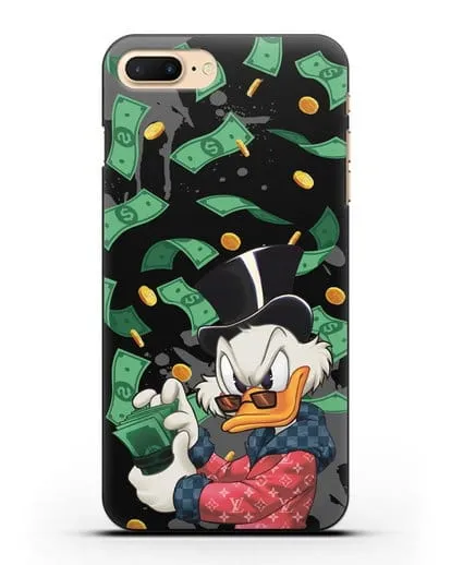 Чехол Cкрудж Макдак (Scrooge McDuck) в халате Луи Витон (Louis Vuitton) силиконовый для iPhone 7 Plus