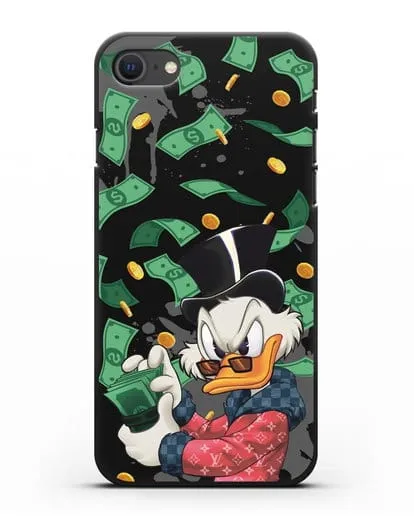 Чехол Cкрудж Макдак (Scrooge McDuck) в халате Луи Витон (Louis Vuitton) силиконовый для iPhone SE 2020